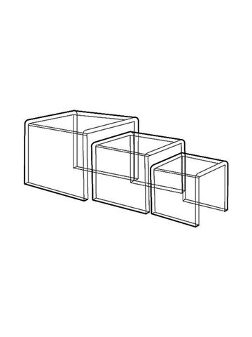 1/8" Acrylic Risers, Set of 2", 3", 4"