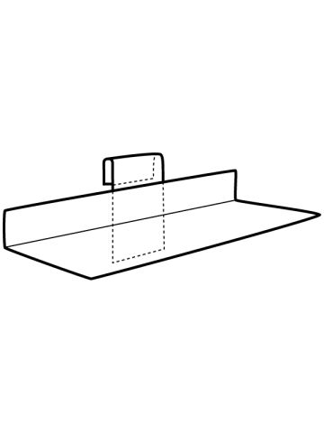 1/8" Acrylic Gridwall Shelves, 9" x 4"