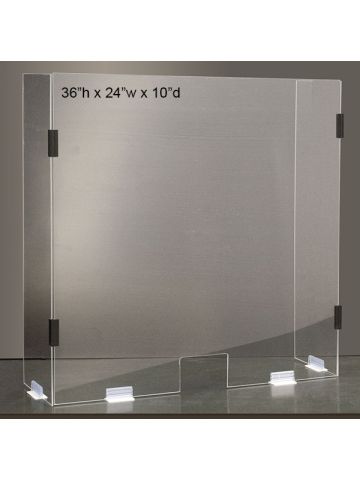 Free Standing Sneeze Guard, Break Down, 36"H X 24"W X 10"D