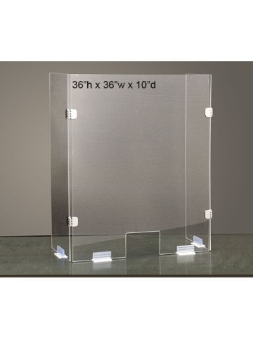 Free Standing Sneeze Guard, Fold Down, 36"H X 36"W X 10"D