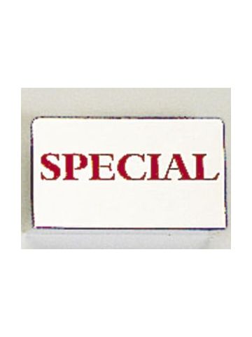 Red on Silver, "SPECIAL" Showcase Signs
