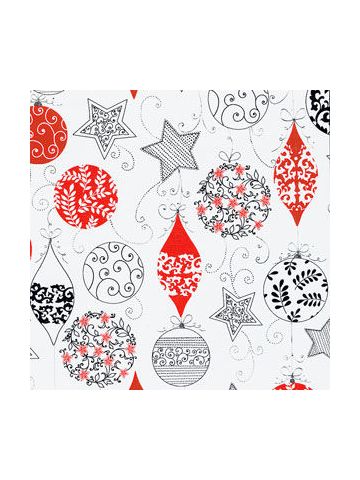 Holiday Gift Wrap, Delicate Ornaments, Swirls, Metallized 