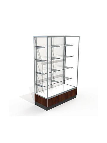 4' Laminated Hardboard Back, Upright Displays, with 2 LED Spot lights, Locks