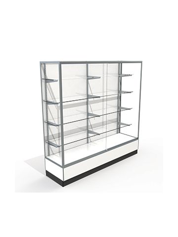 6' Laminated Hardboard Back, Upright Displays, with 3 LED Spot Lights, Locks