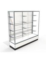 6' Laminated Hardboard Back, Upright Displays, with 3 LED Spot Lights, Locks